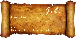 Gertler Lili névjegykártya